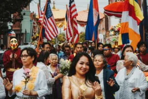 Filipino immigrants in the US gathering for an event